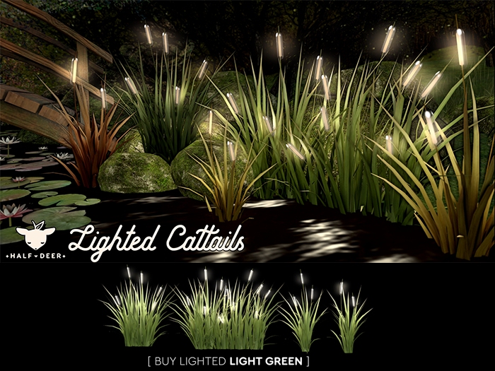 +Half-Deer+ Lighted Cattails [Light Green]