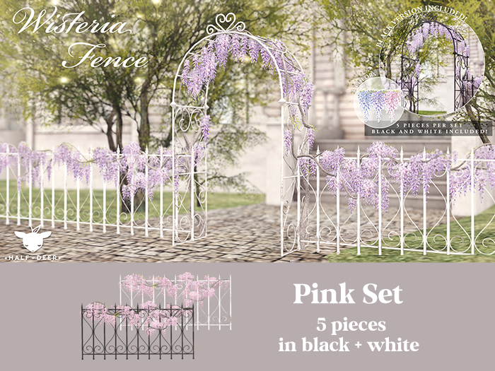 +Half-Deer+ Wisteria Fence Set [Pink]