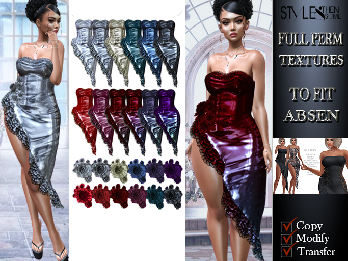 STYLES-5906   **ABSEN** F-1499 DRESS  TEXTURE FULL PERM Fatpac