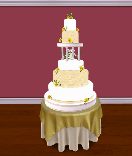 Golden Beach Wedding Cake