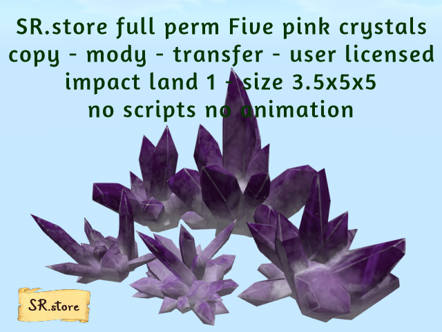 SR.store full perm Five pink crystals