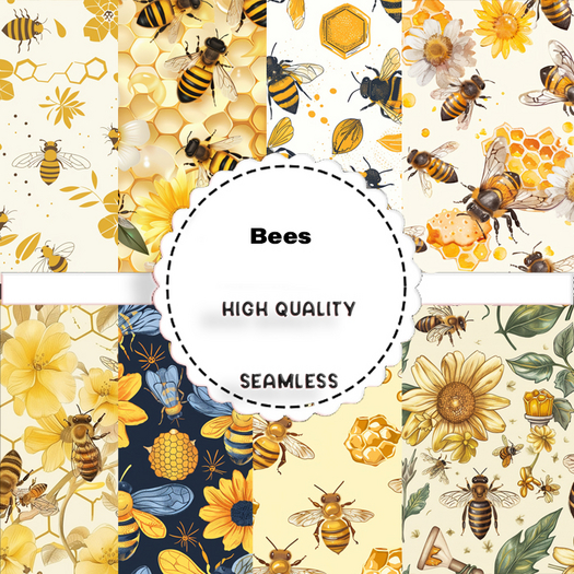 SATO - Bees Seamless Backdrop Textures patterns