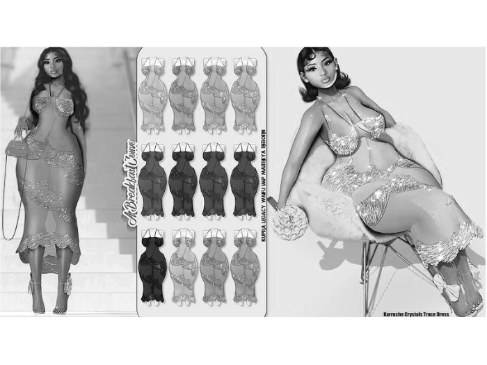 DEMO{ABC} Karruche Crystals Trace Dress