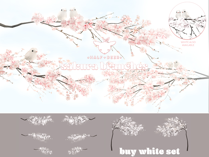 +Half-Deer+ Sakura Branch Set [White]