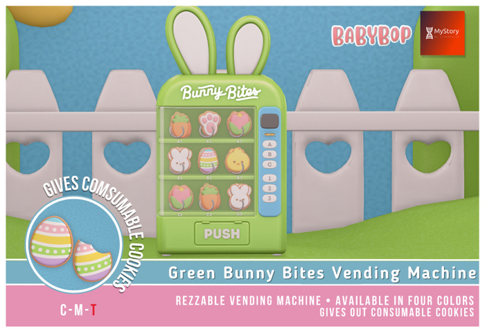 Second Life Marketplace - ::bb:: Bunny Bites - Vending Machine - Green