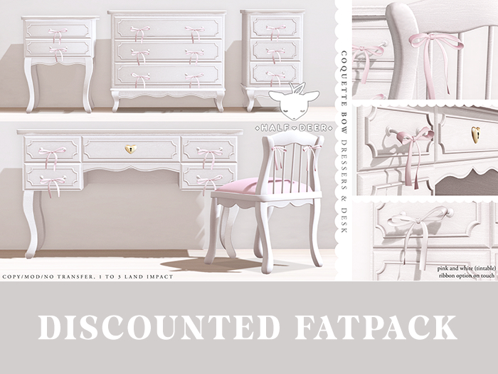 +Half-Deer+ Coquette Bow Dresser+Desk+Chair [FATPACK]