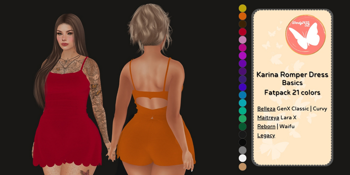 *:Wendy1435SL:* Karina Romper Dress - Basic - Fatpack