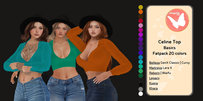 *:Wendy1435SL:* Celine Top - Fatpack 