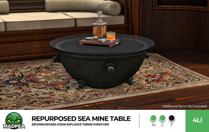 MadPea Repurposed Sea Mine Table