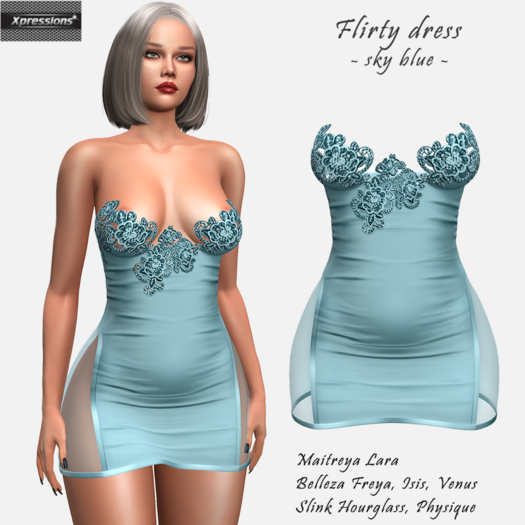 [Xprs] - Flirty Dress Sky Blue