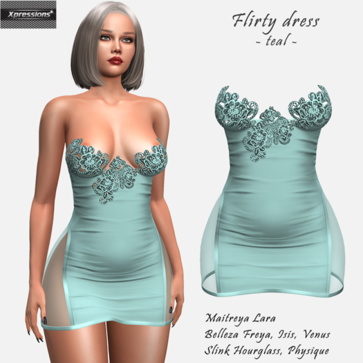 [Xprs] - Flirty Dress Teal