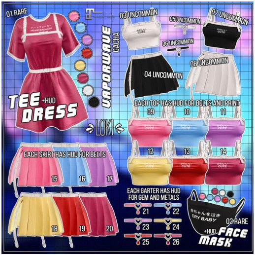 13.Loki - Vaporwave GACHA - Red Top - Maitreya