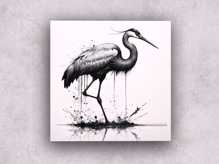 Canvas: Ink - Crane A