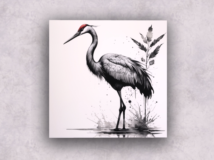 Canvas: Ink - Crane B