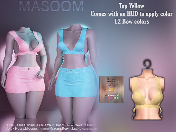 [[ Masoom ]] Denim Delight Top - Yellow