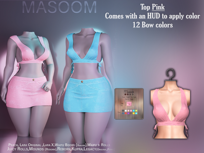 [[ Masoom ]] Denim Delight Top - Pink