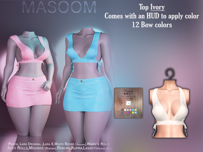 [[ Masoom ]] Denim Delight Top - Ivory