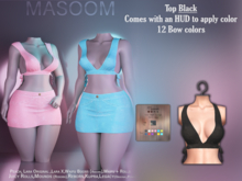 [[ Masoom ]] Denim Delight Top - Black