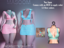 [[ Masoom ]] Denim Delight Top - Aqua