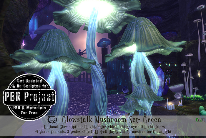 Glowstalk Mushroom Set- Green