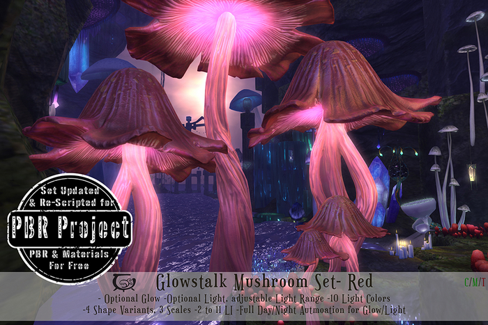  Glowstalk Mushroom Set- Red