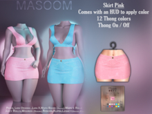 [[ Masoom ]] Denim Delight Skirt - Pink