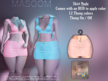 [[ Masoom ]] Denim Delight Skirt - Nude