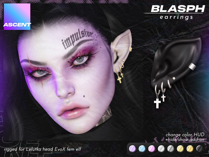 ASCENT - Blasph Earrings (EvoX Elf F)
