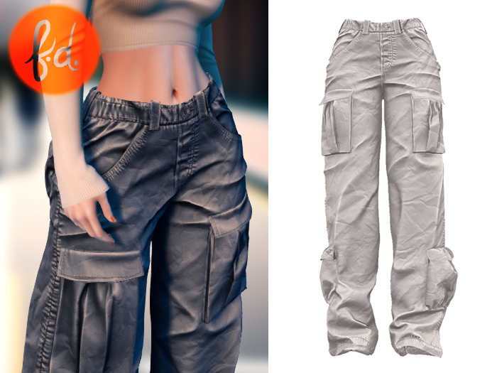 (fd) Grunge Cargo Pants - Moon