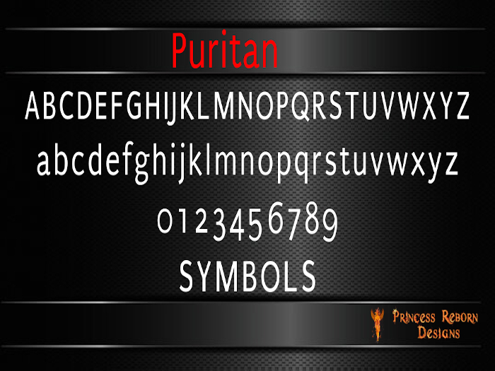 Puritan Mesh Letters, Numbers, & Symbols "BOXED"