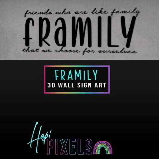  [*** Hapi Pixels ***] Framily Metal Wall Sign