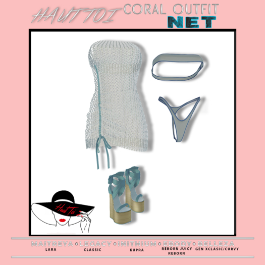 [HT]Coral - Bikini + Cover-Net-Blue/11(wear)