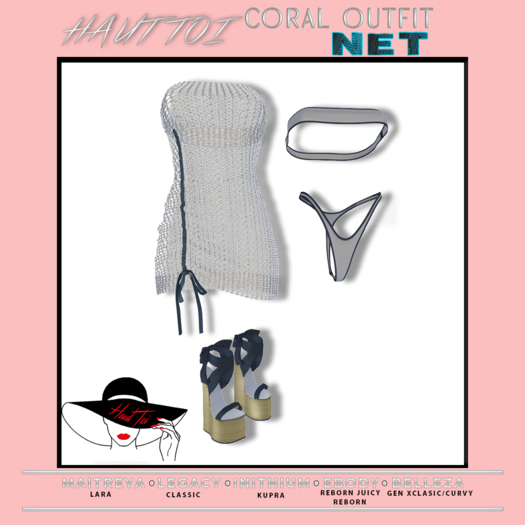 [HT]Coral - Bikini + Cover-Net-Drk Teal/12(wear)