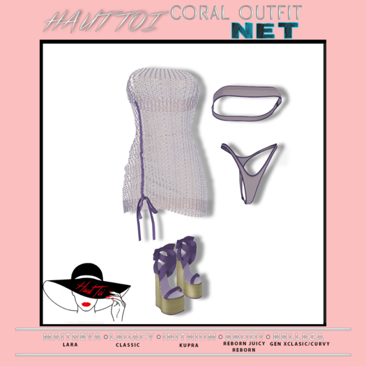[HT]Coral - Bikini + Cover-Net-Purple/14(wear)