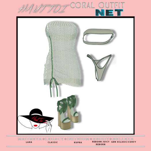 [HT]Coral - Bikini + Cover-Net-Sea Green/8(wear)
