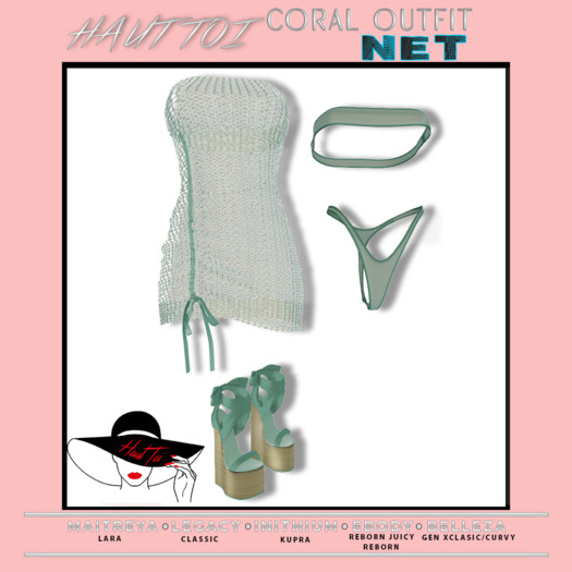 [HT]Coral - Bikini + Cover-Net-Teal/9(wear)