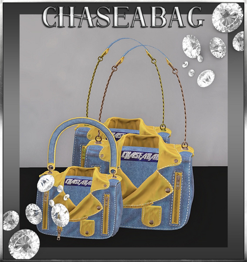 {Yellow} "Pretty Denim Handbag"