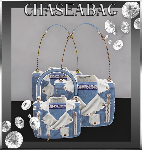 {White} "Pretty Denim Handbag"