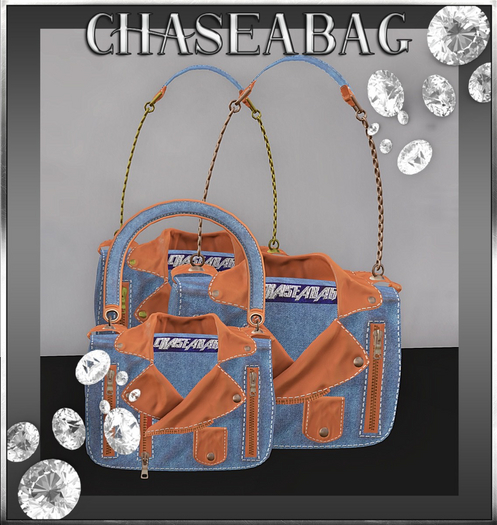 {Orange} "Pretty Denim Handbag"