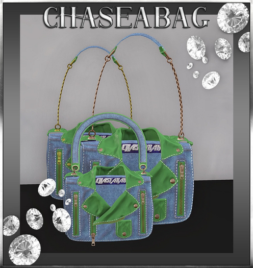 {Green} "Pretty Denim Handbag"