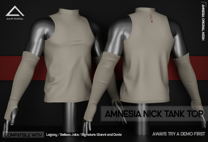 # AMNESIA - Nick Tank Top - Light Brown
