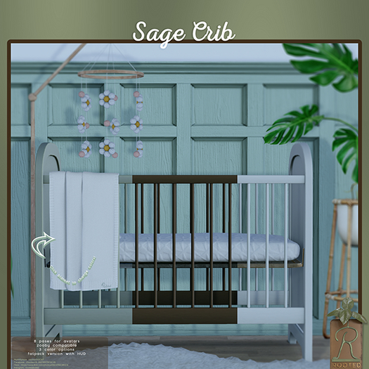 Rooted - Sage Crib - White