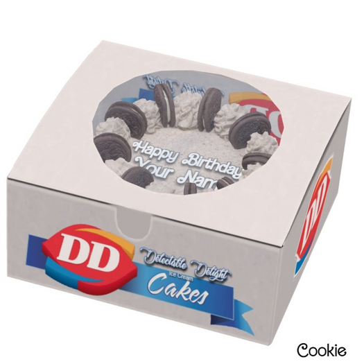 Wearable HAPPY BIRTHDAY 'PERSONALIZED' COOKIE CAKE in BOX with CAKE & FORK Giver! (Boxed)