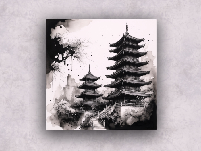 Canvas: Ink - Pagoda B