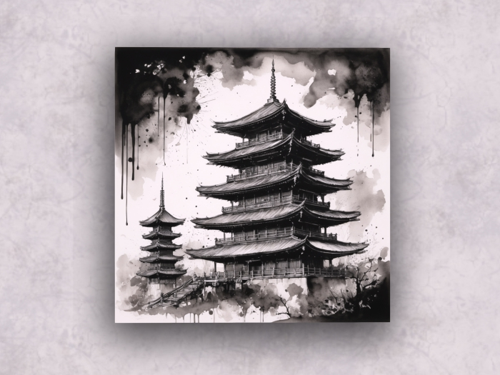Canvas: Ink - Pagoda A