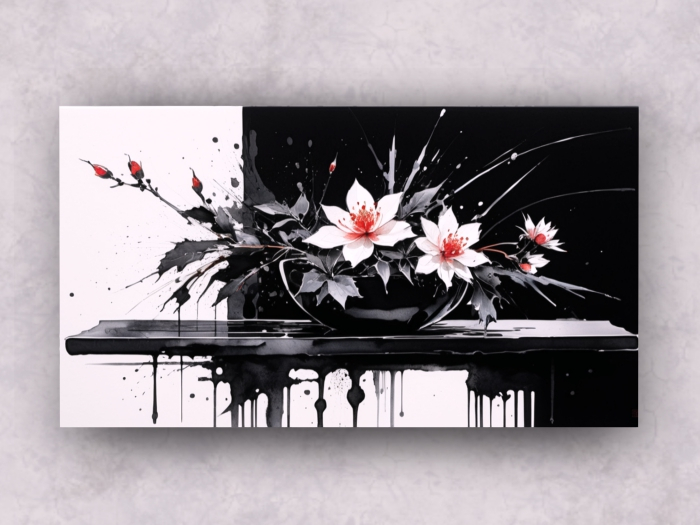 Canvas: Ink - Ikebana B