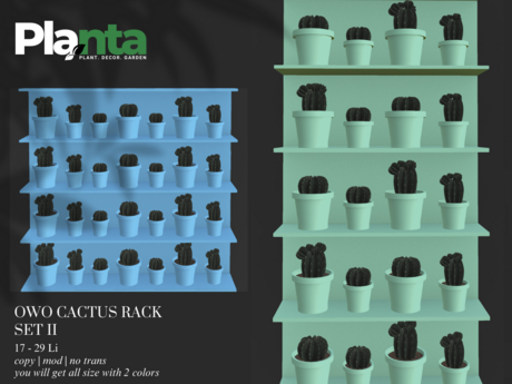 Second Life Marketplace - Planta - Owo Cactus Rack Set II