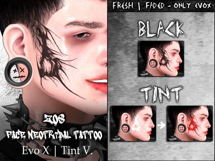 ZOS. Face Neotribal Tattoo