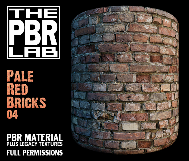 The PBR Lab - Pale Red Bricks 04 - PBR Material & 3D Textures