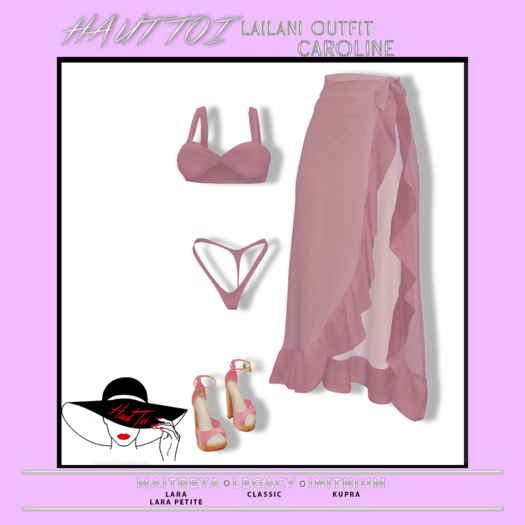 [HT]Leilani-Bikini Sarong Outfit-Pale Pink/8(wear)